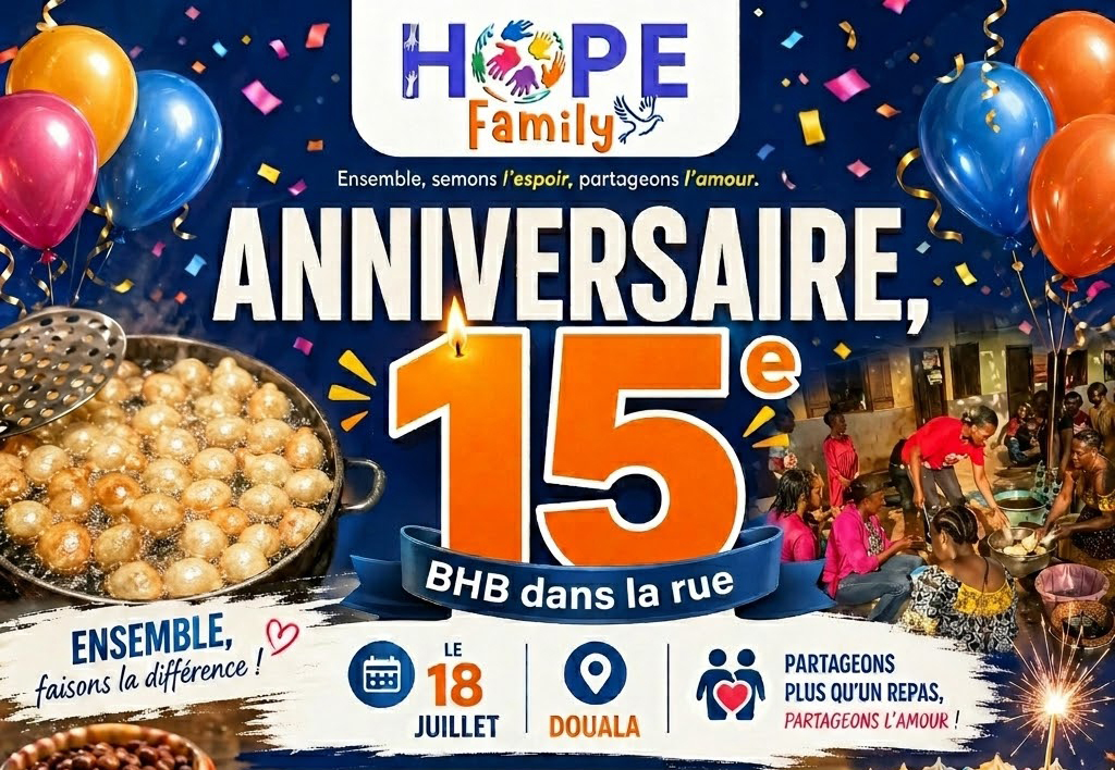 Anniversaire des 15 ans de Hope Family — BHB dans la rue, 18 juillet à Douala